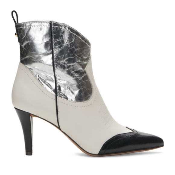 Vince Camuto Saiovell Leather Ankle Cowboy Heeled Western Boot Designer #641 - Picture 3 of 16